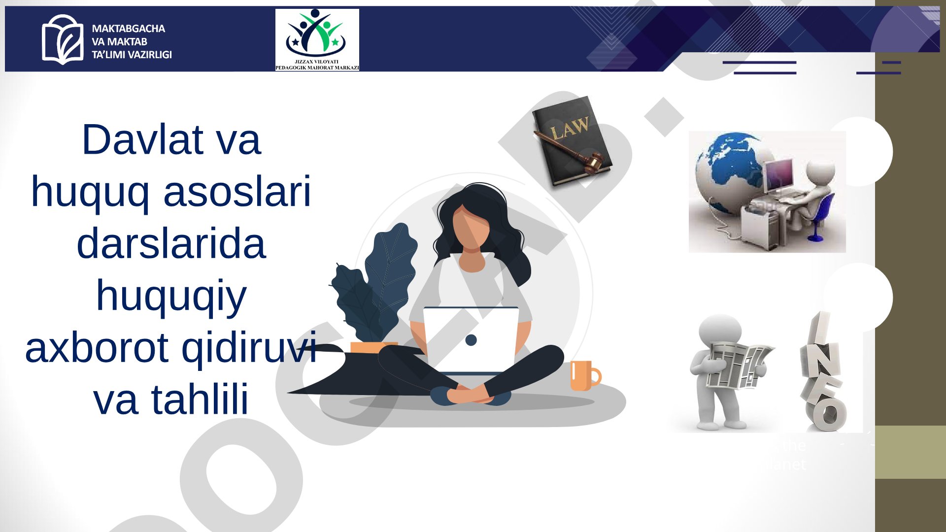 Davlat va huquq asoslari darslarida huquqiy axborot qidiruvi va tahlili