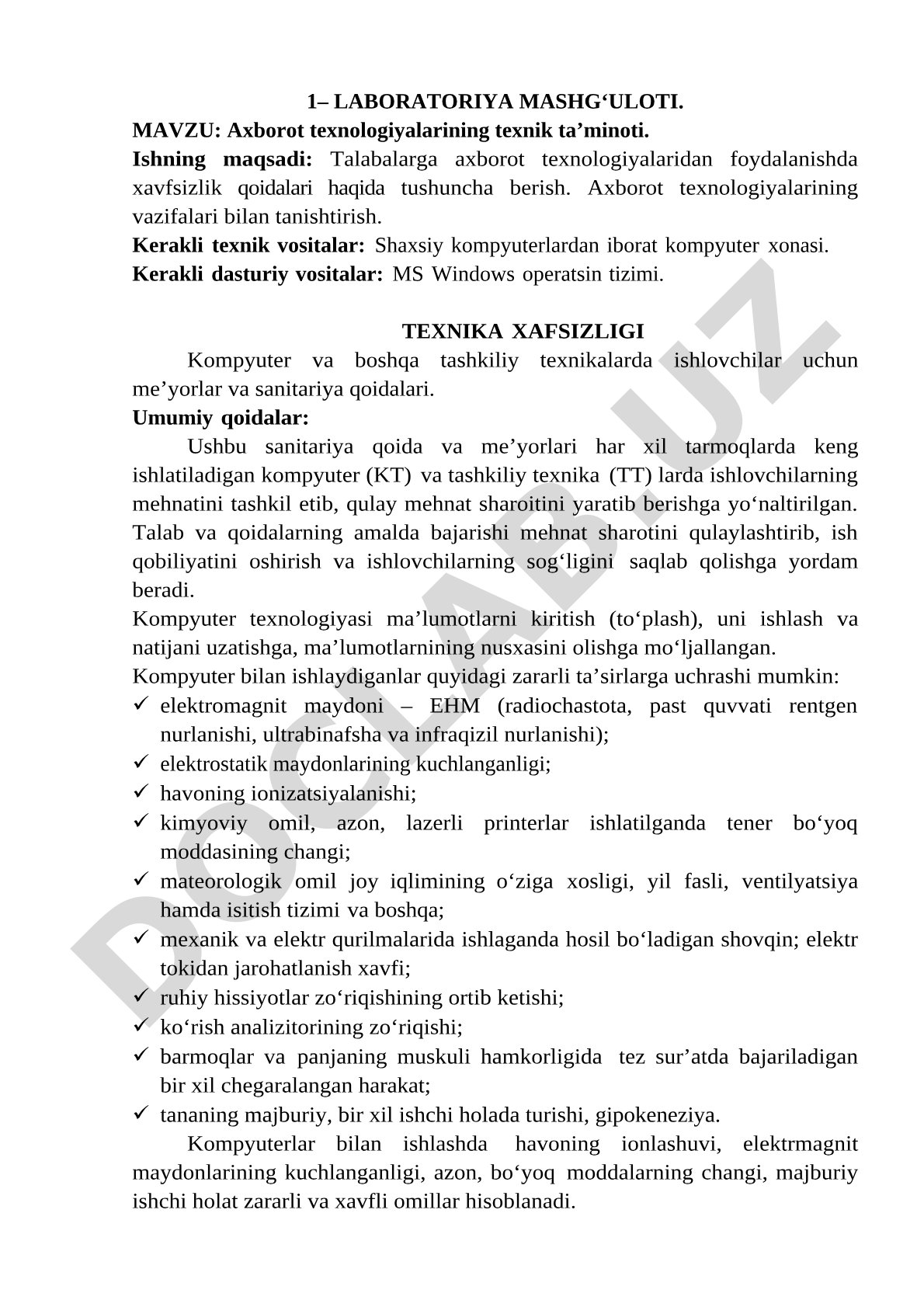Axborot texnologiyalarining texnik ta'minoti
