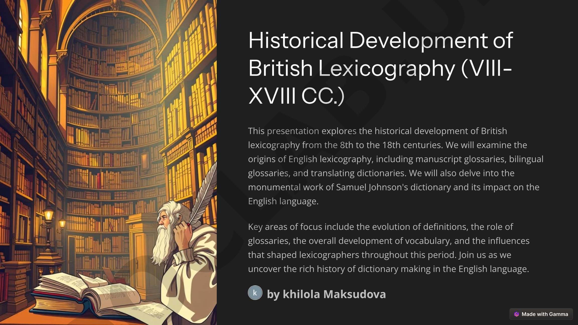 Historical Development of British Lexicography (VIII-XVIII CC.)
