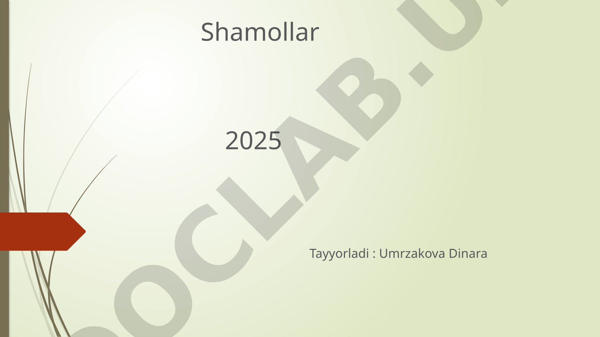 Shamollar turlari va hosil bo'lishi