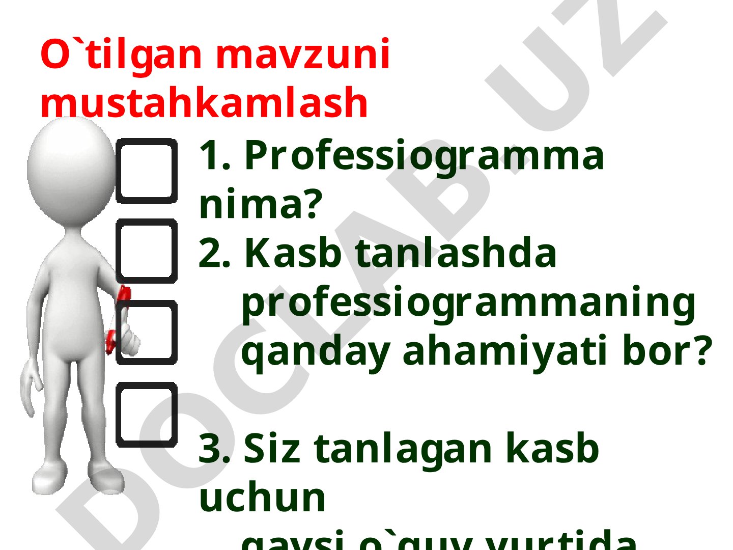 Kasb tanlashda professiogrammaning qanday ahamiyati bor?