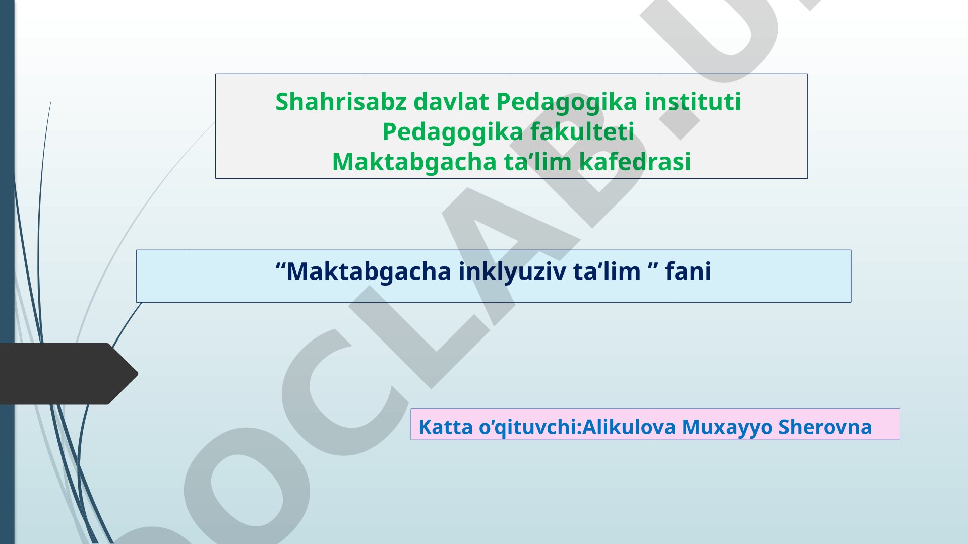 Imkoniyati cheklangan bolalar turlari va ularni inklyuziv ta’limga jalb etish