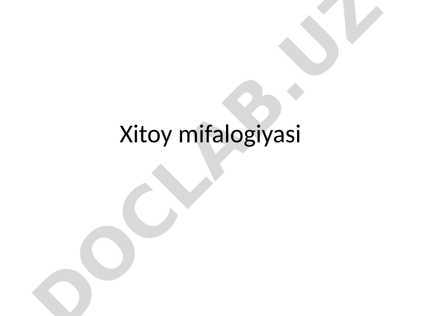 Xitoy mifologiyasi
