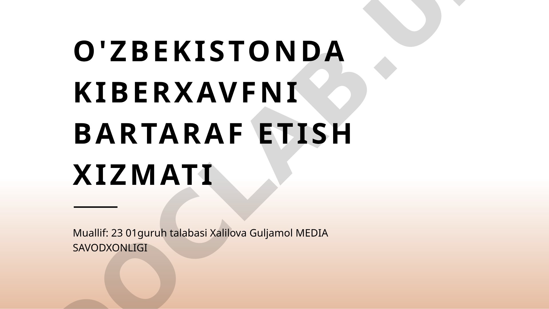 O'zbekistonda kiberxavfni bartaraf etish xizmati