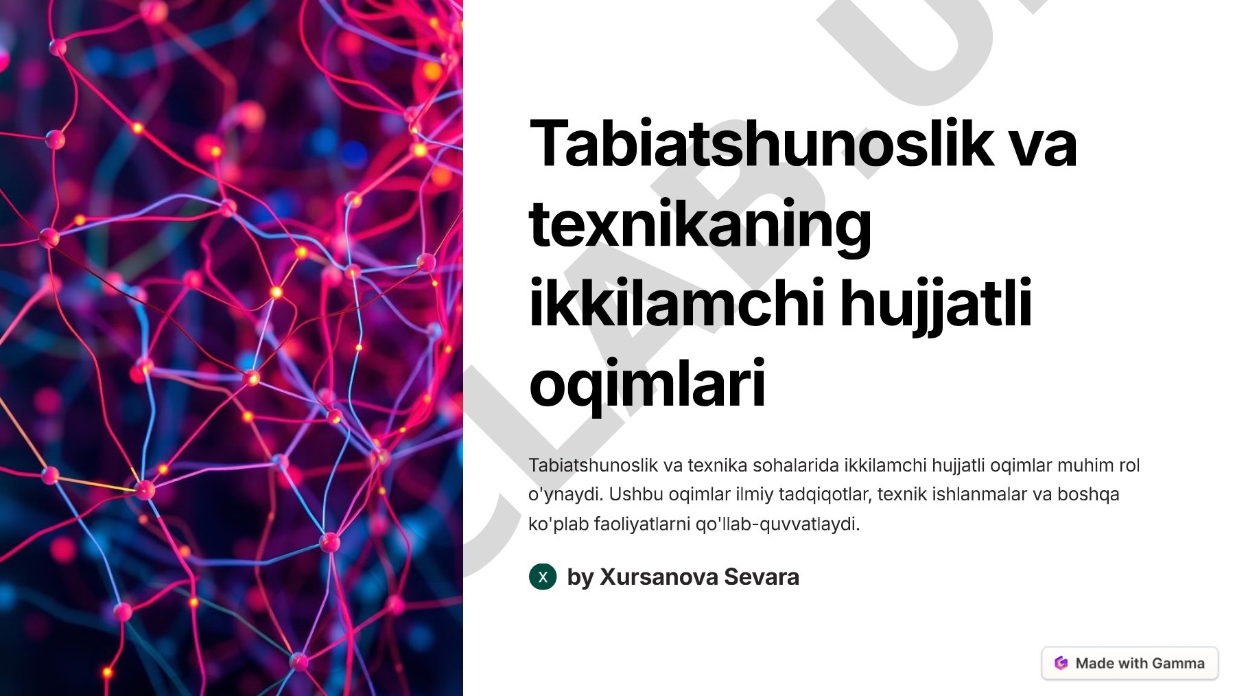 Tabiatshunoslik va texnikaning ikkilamchi hujjatli oqimlari