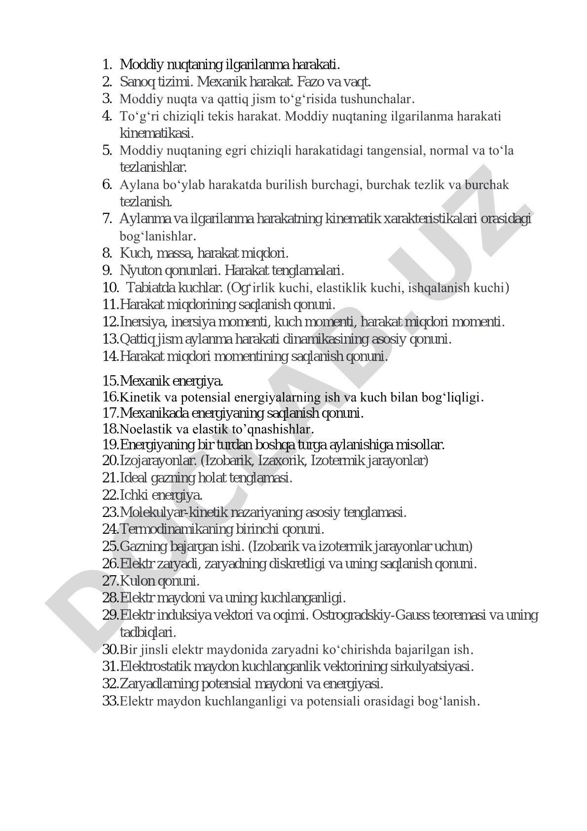 Moddiy nuqtaning ilgarilanma harakati va mexanika asoslari
