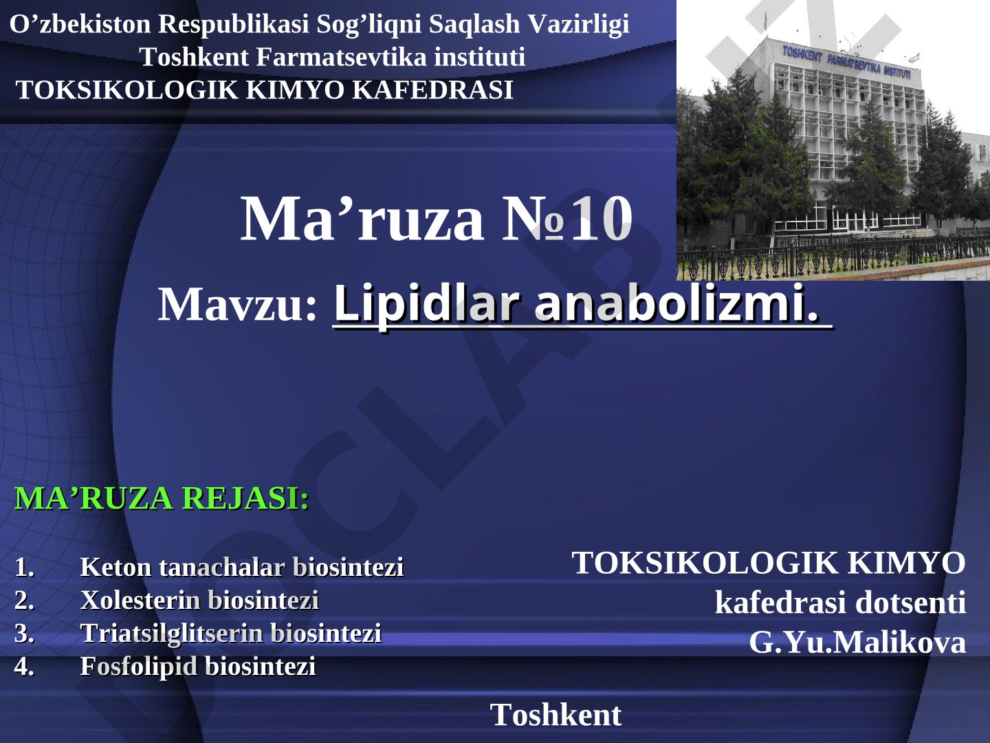Lipidlar anabolizmi