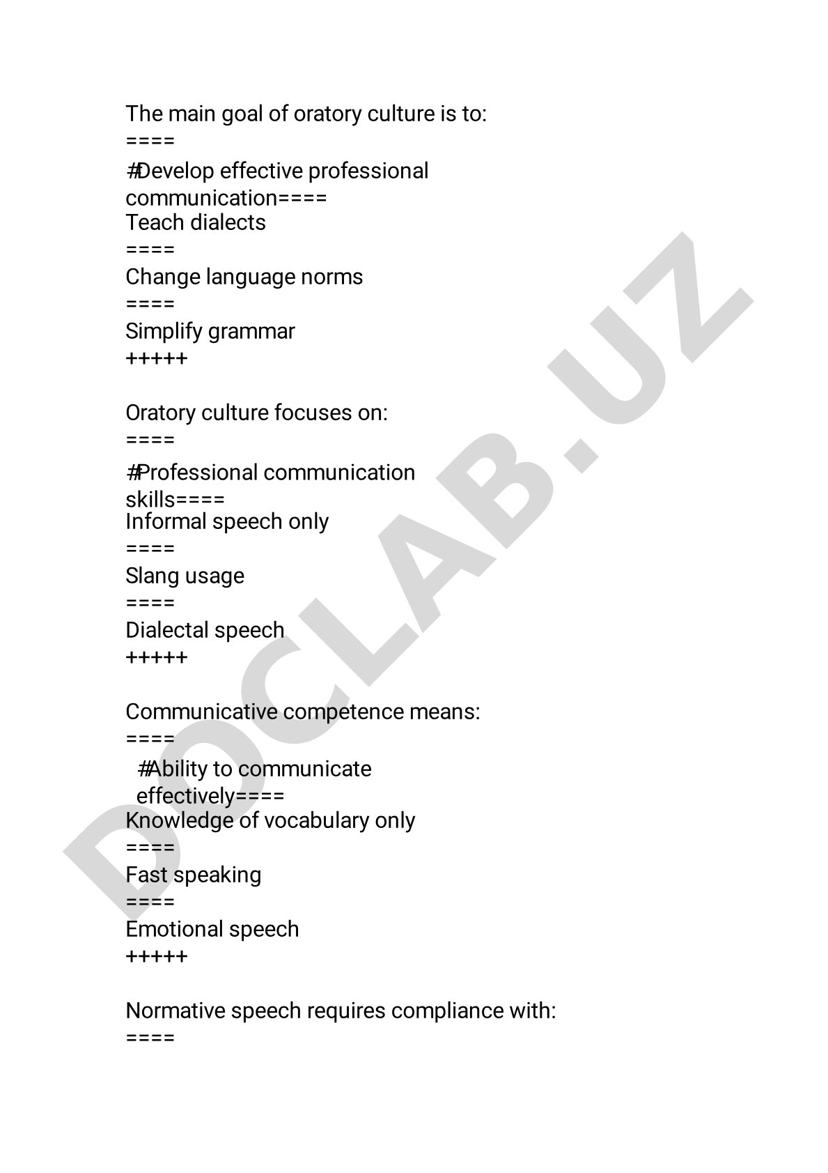 Oratory culture and professional communication