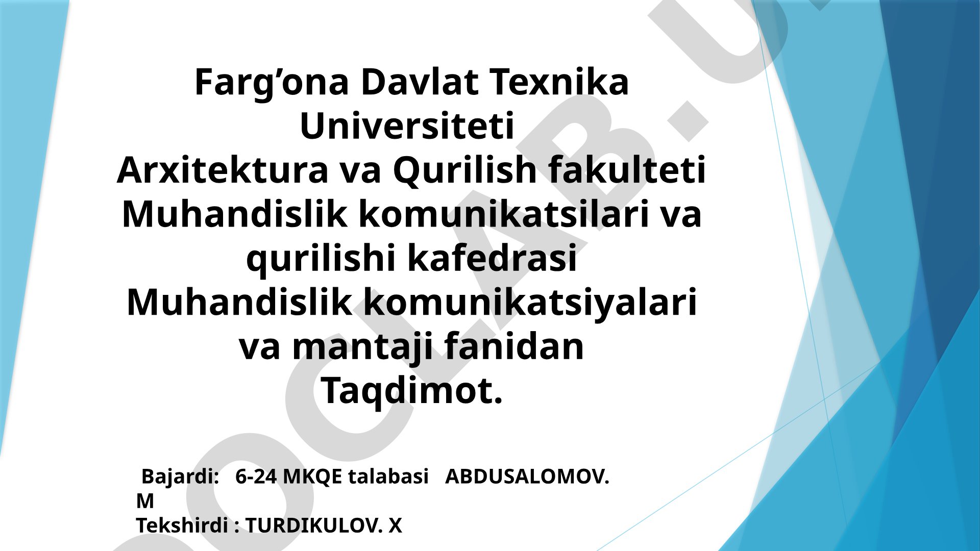 Markaziy havoni konditsiyalash tizimlarini montaj qilish