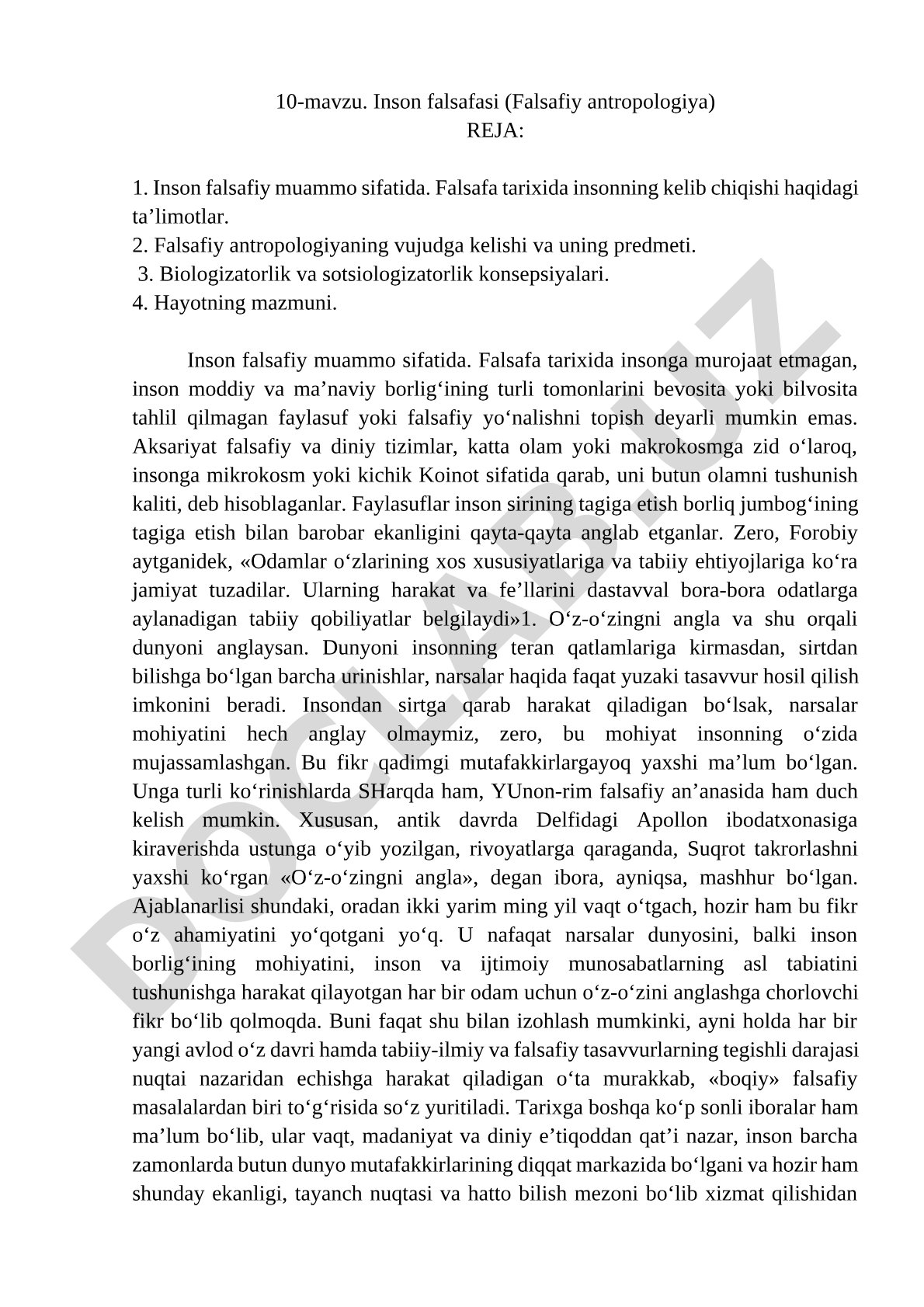 Inson falsafasi (Falsafiy antropologiya)