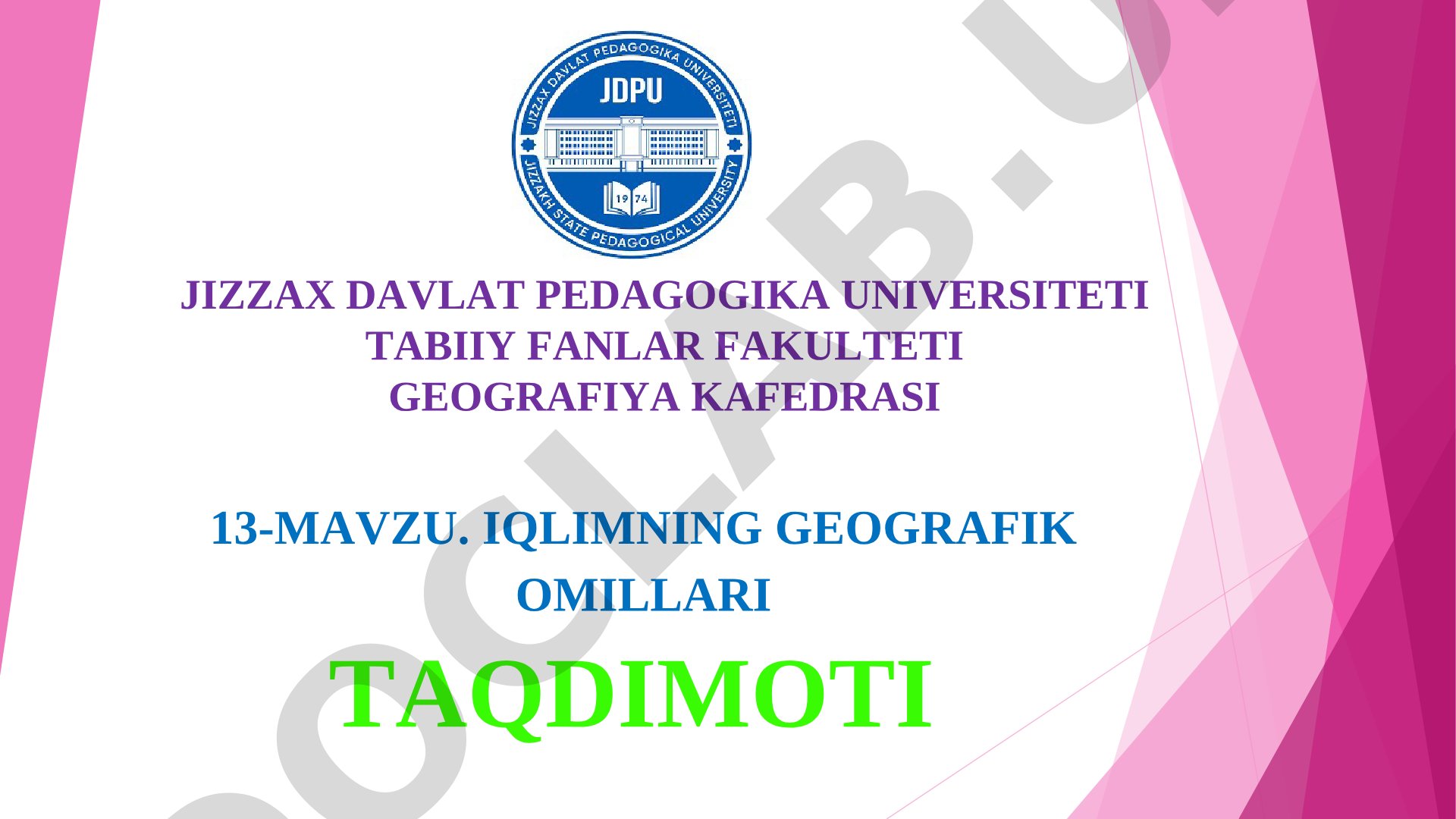 Iqlimning geografik omillari