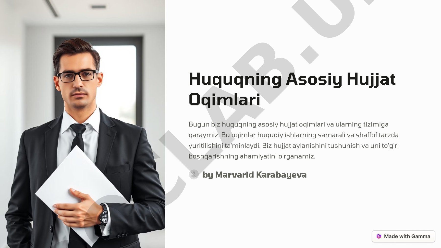 Huquqning Asosiy Hujjat Oqimlari