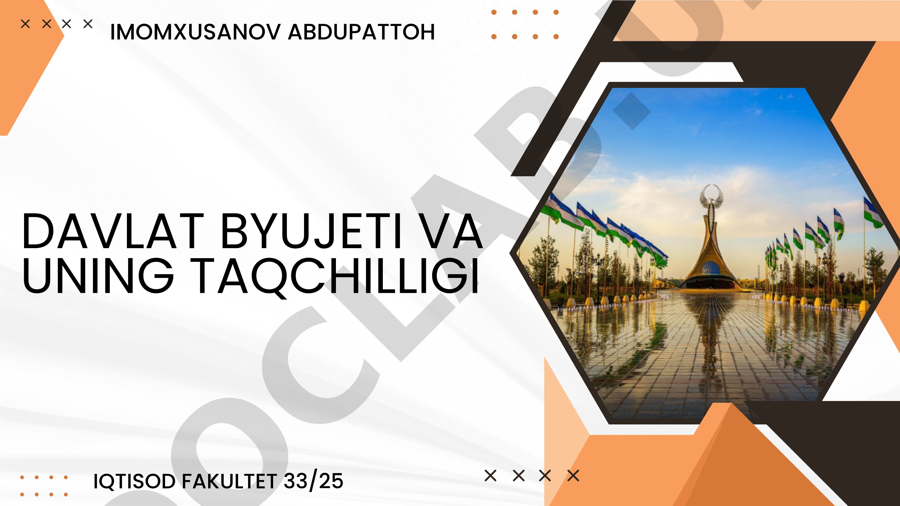 Davlat byudjeti va uning taqchilligi