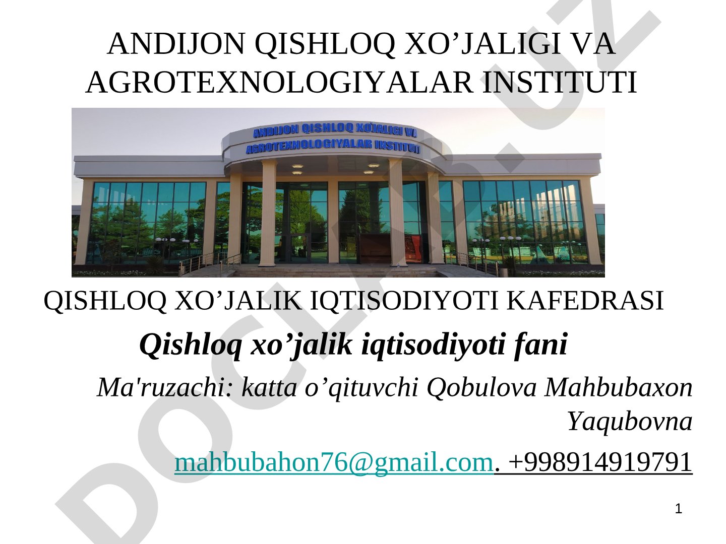 Qishloq xo'jaligi yalpi va tovar mahsulotlarini kengaytirilgan takror ishlab chiqarish
