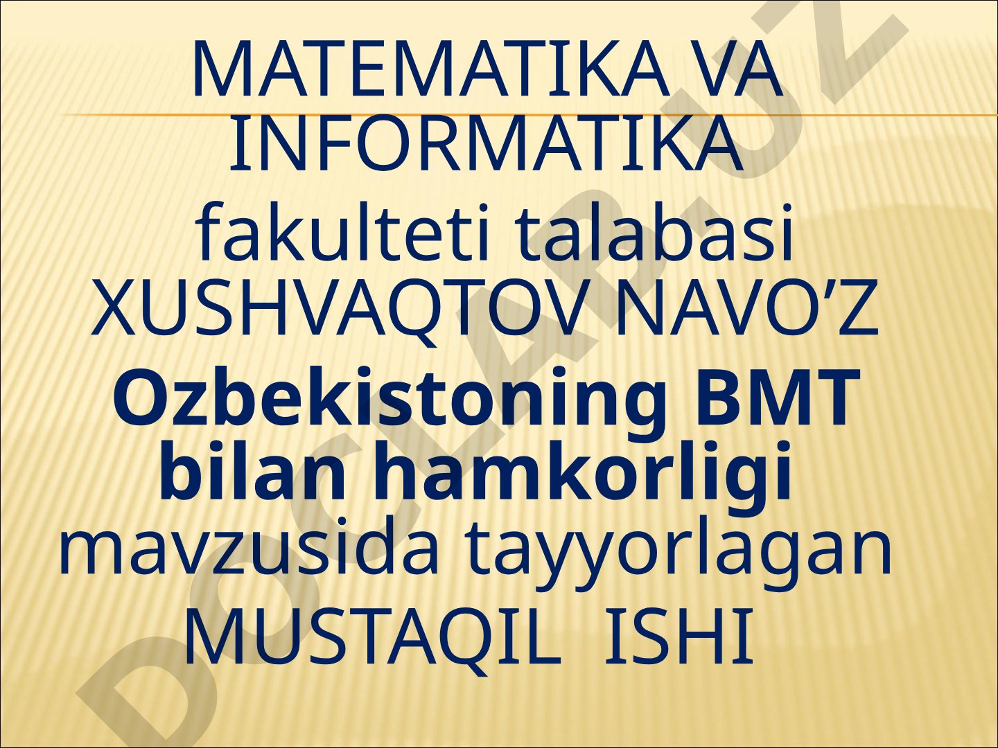 O'zbekistonning Birlashgan Millatlar Tashkiloti bilan hamkorligi