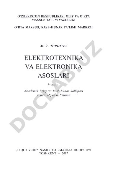 Elektrotexnika va elektronika asoslari