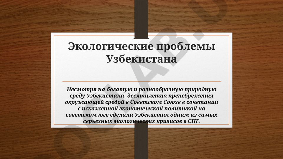 Экологические проблемы Узбекистана
