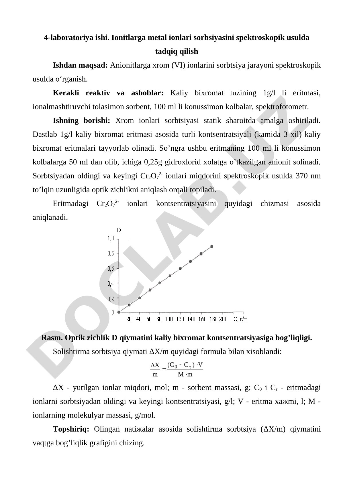 Ionitlarga metal ionlari sorbsiyasini spektroskopik usulda tadqiq qilish