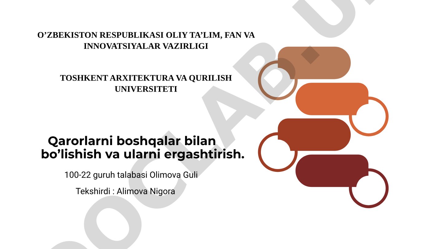 Qarorlarni boshqalar bilan bo’lishish va ularni ergashtirish