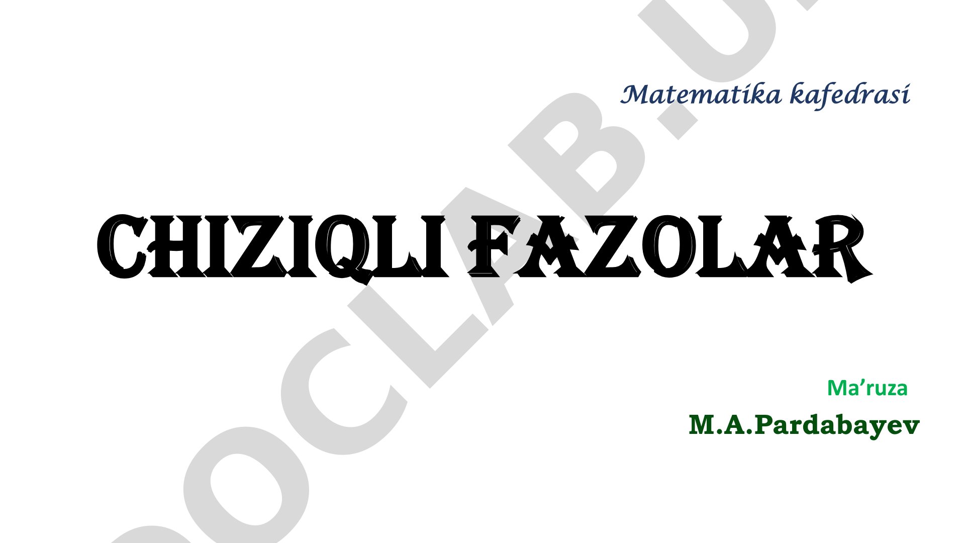 Chiziqli fazolar