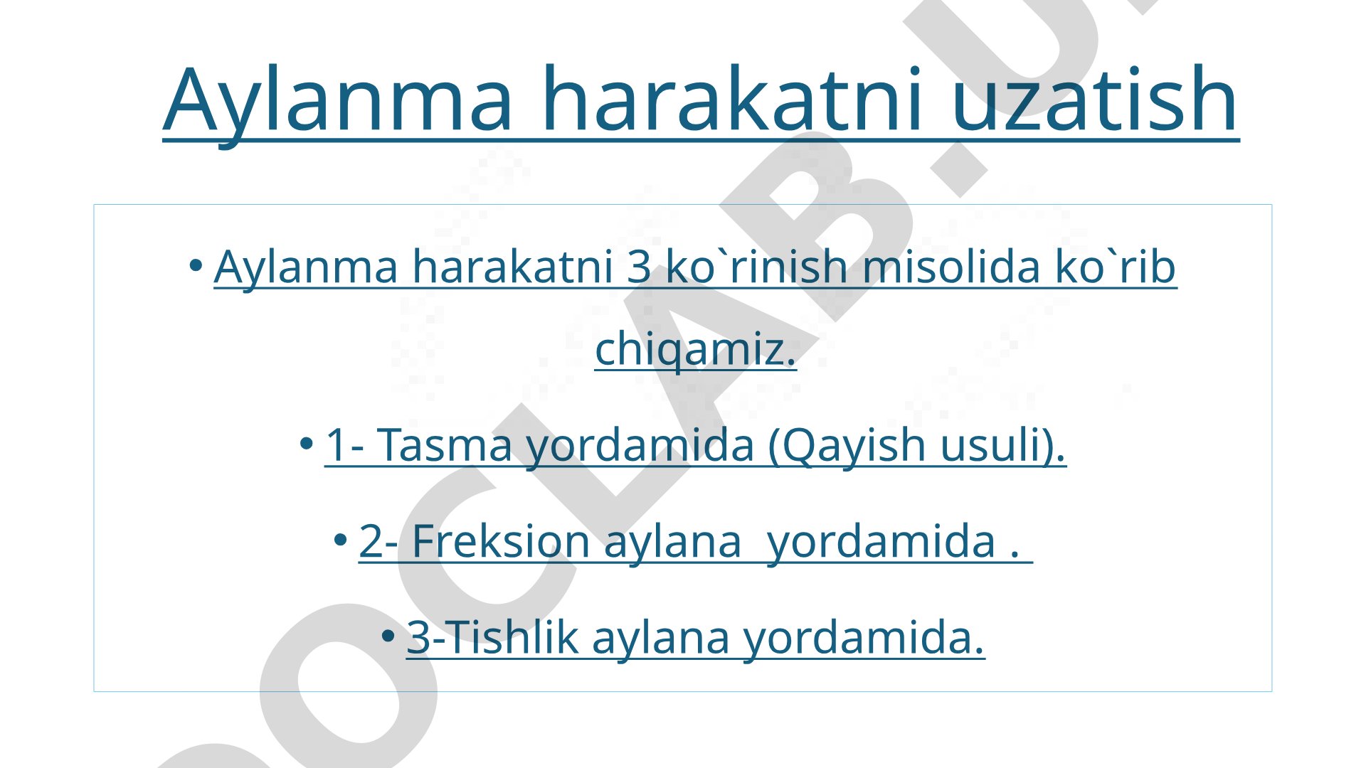 Aylanma harakatni uzatish