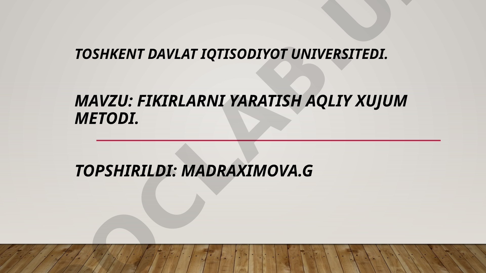 Fikirlarni yaratish aqliy xujum metodi