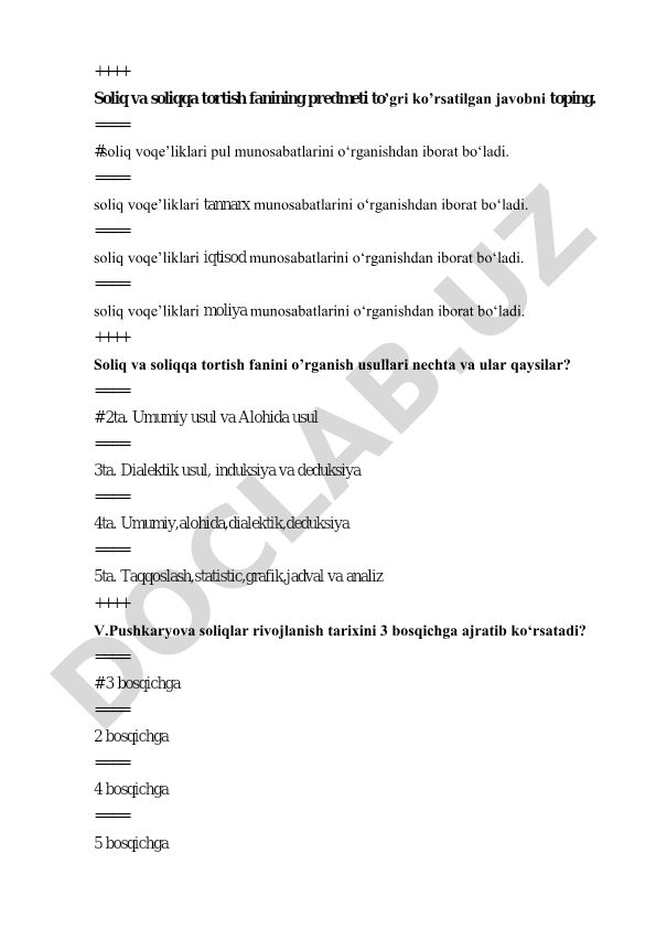 Soliq va soliqqa tortish fanining predmeti va elementlari