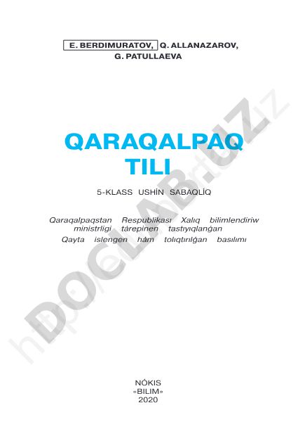 Qaraqalpaq tili 5-klass ushın sabaqlıq