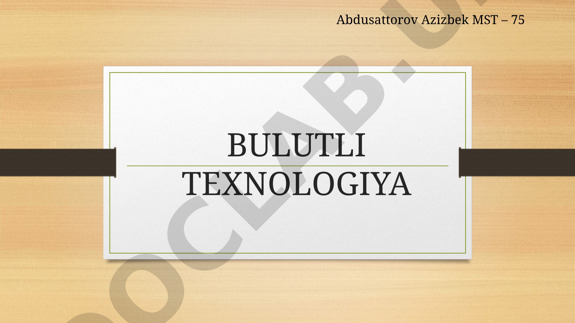 Bulutli texnologiya