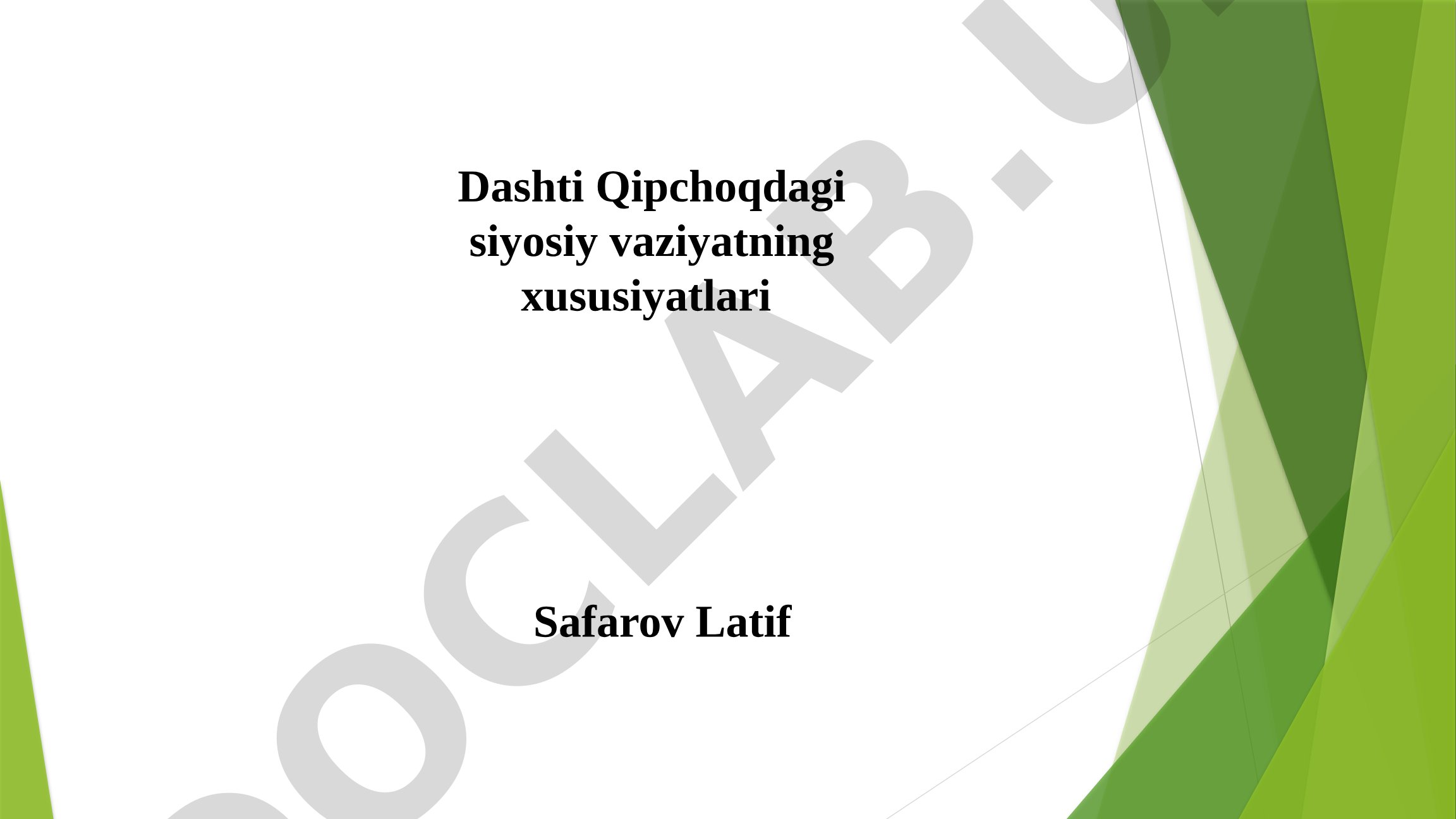 Dashti Qipchoqdagi siyosiy vaziyatning xususiyatlari