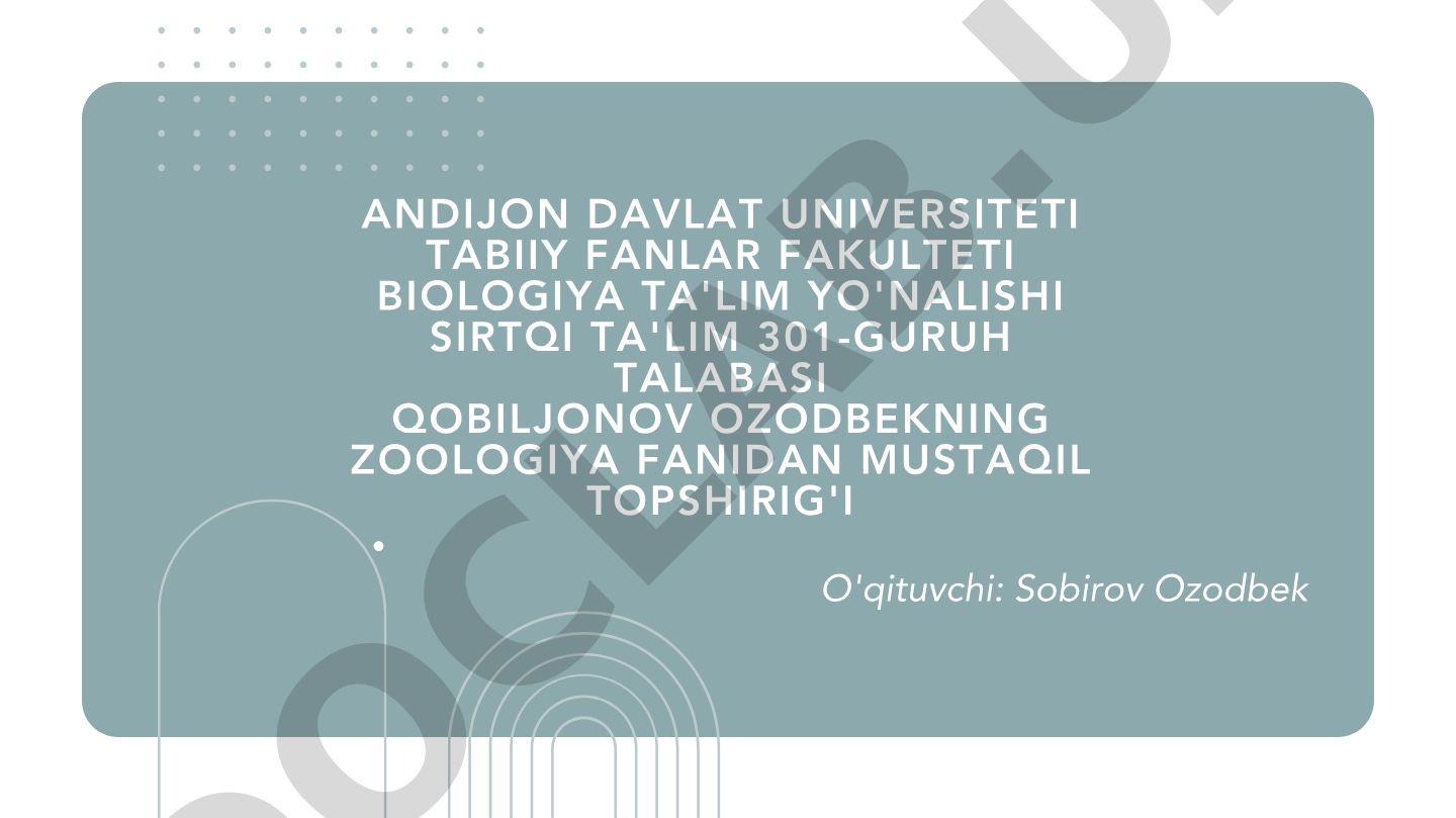 Zoologiya dolzarb muammolari