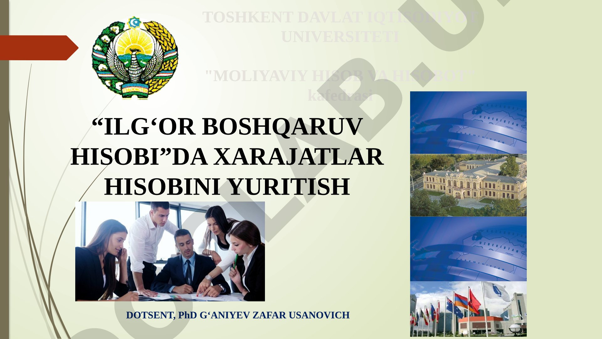 “Ilg‘or boshqaruv hisobi”da xarajatlar hisobini yuritish