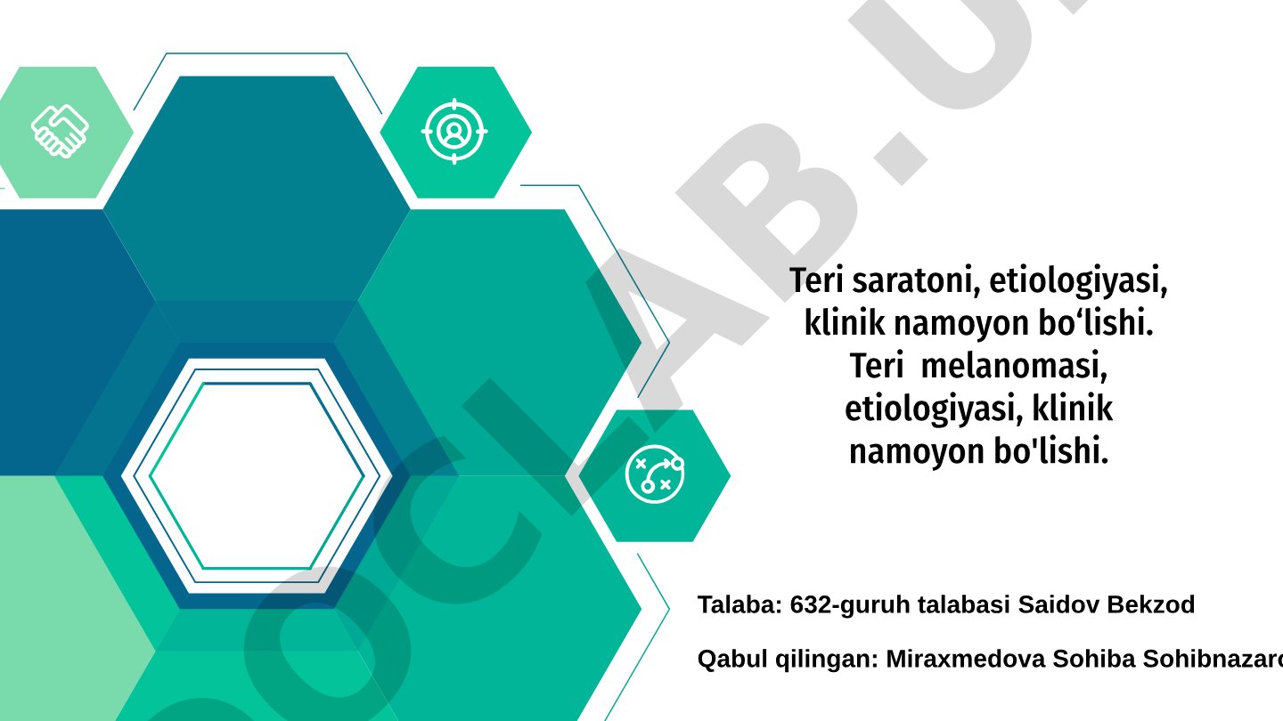 Teri saratoni va melanomasi: etiologiyasi, klinik namoyon bo'lishi