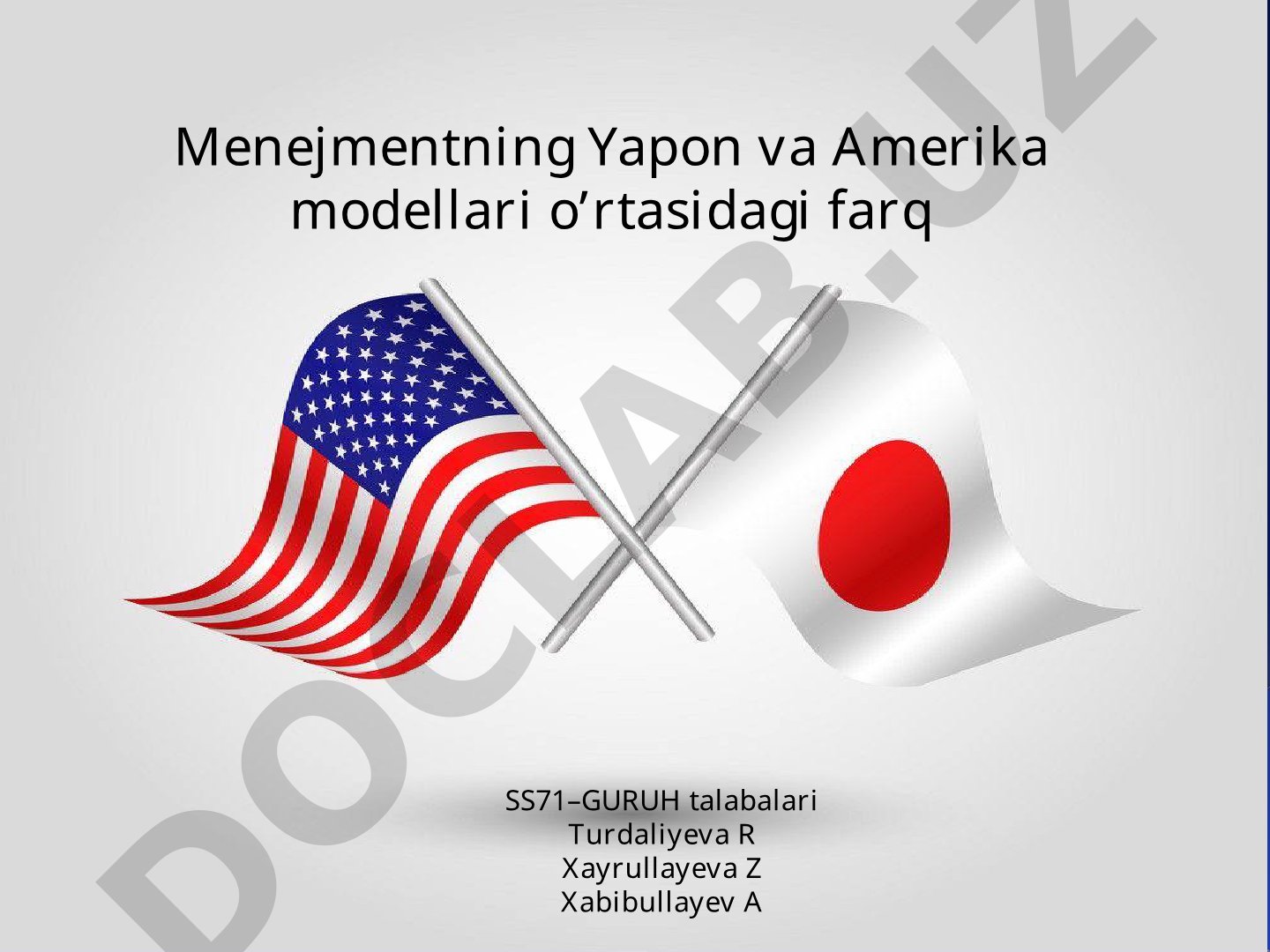 Menejmentning Yapon va Amerika modellari o'rtasidagi farq