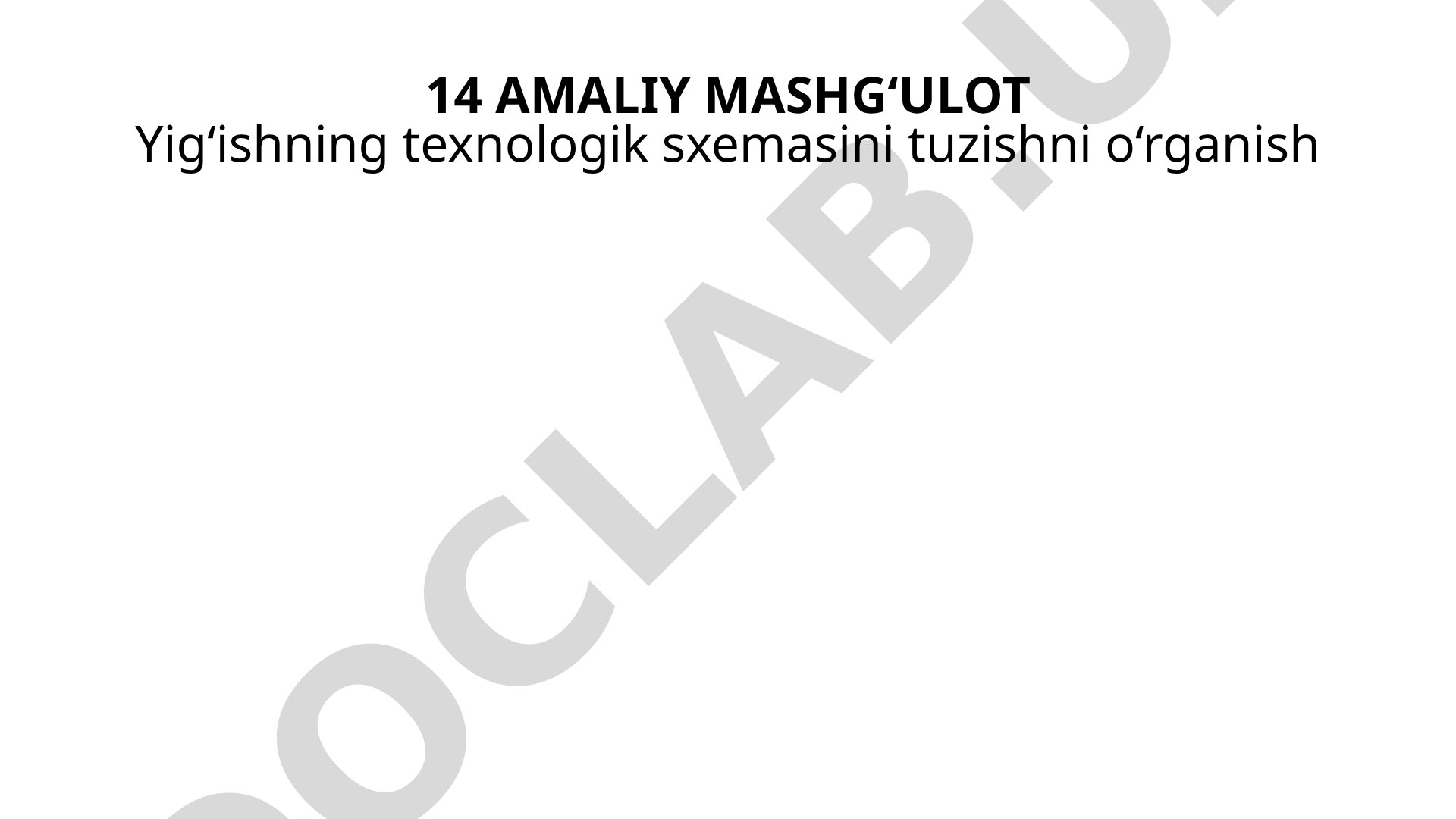 Yig‘ishning texnologik sxemasini tuzishni o‘rganish
