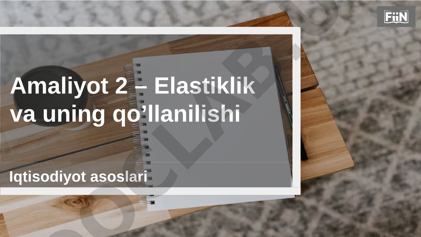 Amaliyot 2 – Elastiklik va uning qo’llanilishi