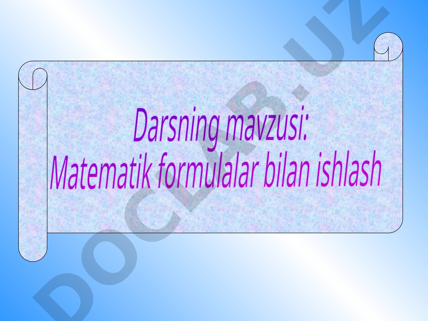 Matematik formulalar bilan ishlash