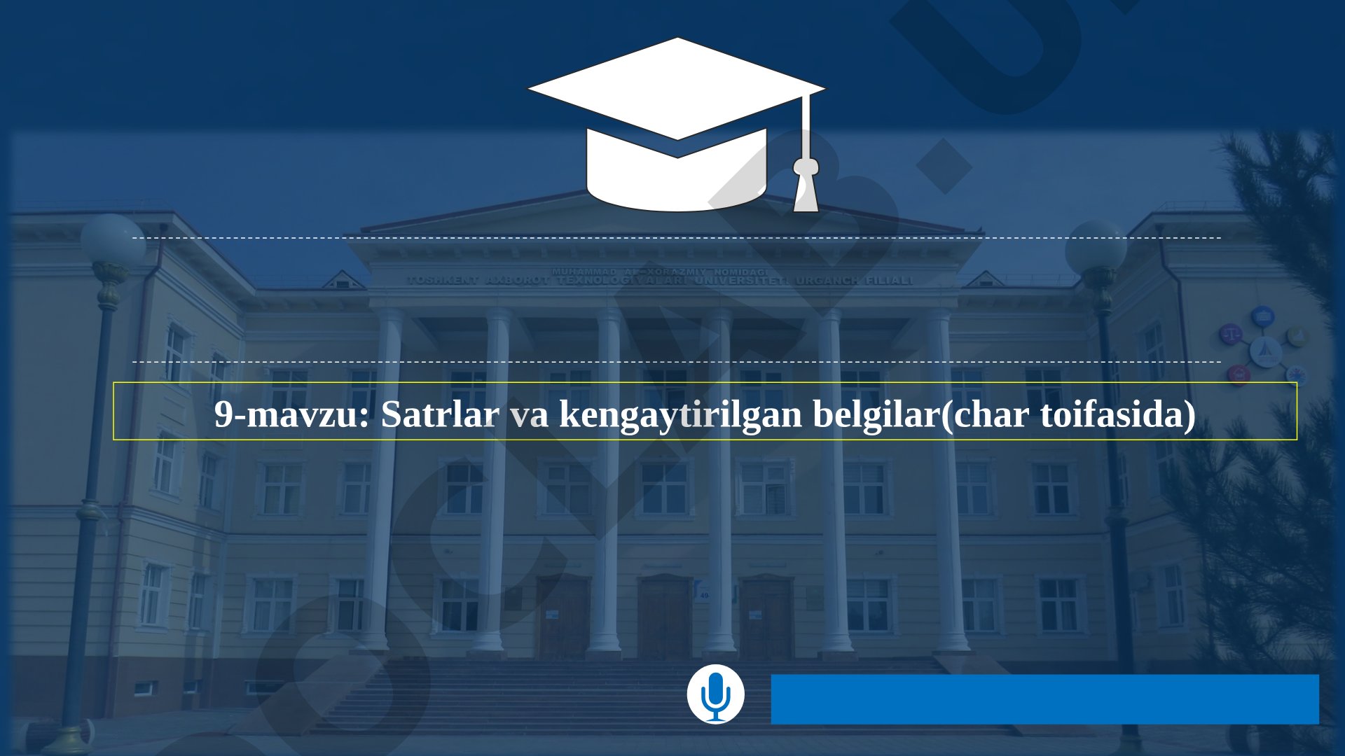 Satrlar va kengaytirilgan belgilar(char toifasida)