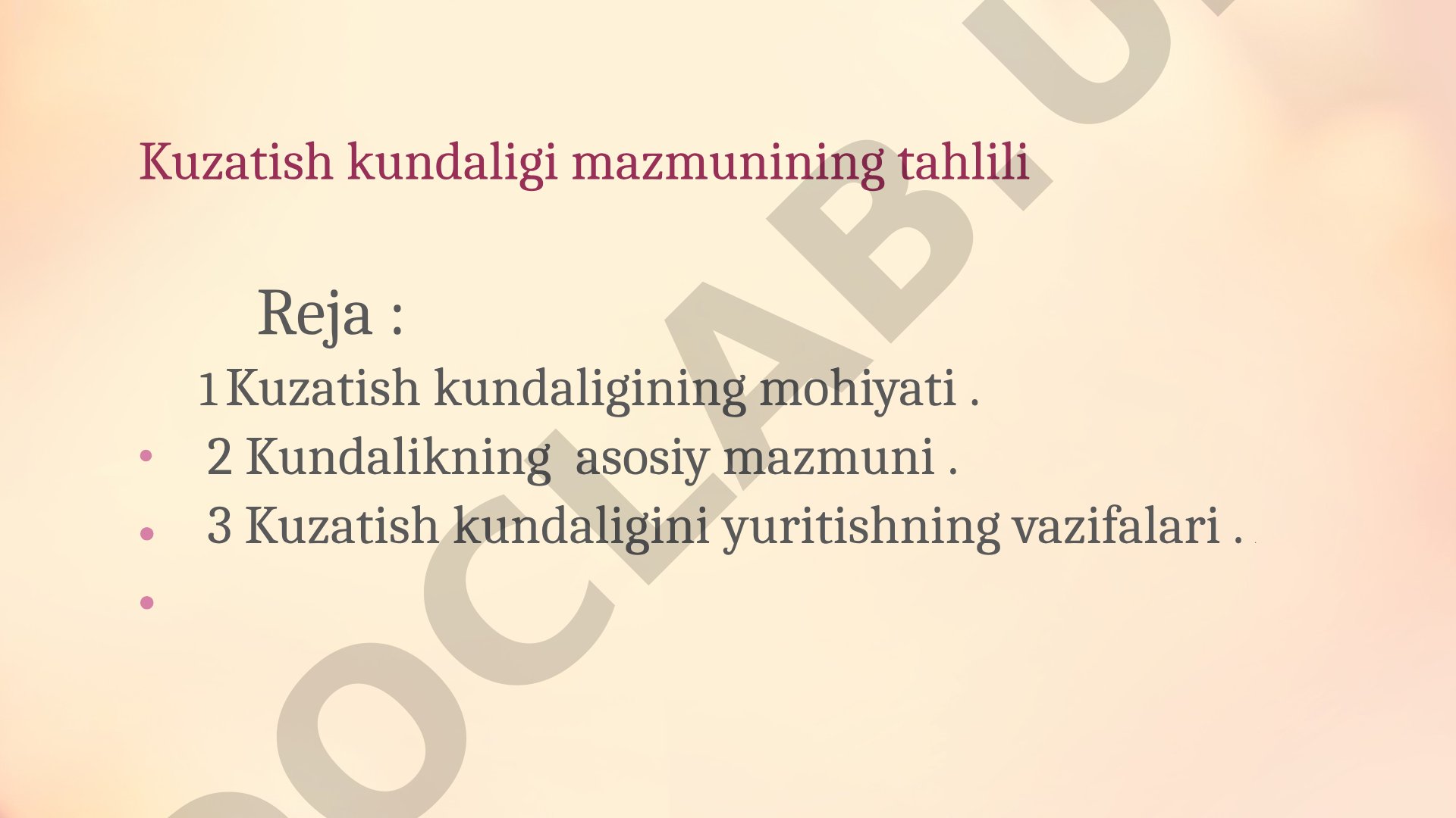 Kuzatish kundaligi mazmunining tahlili