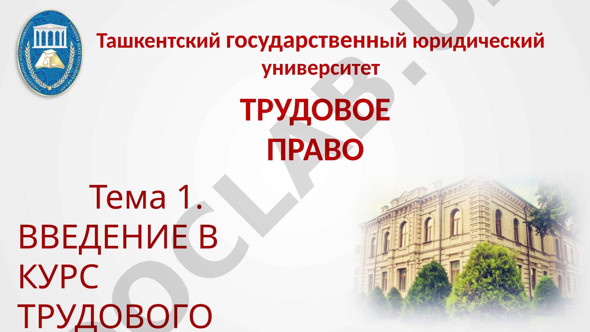 Введение в курс трудового права