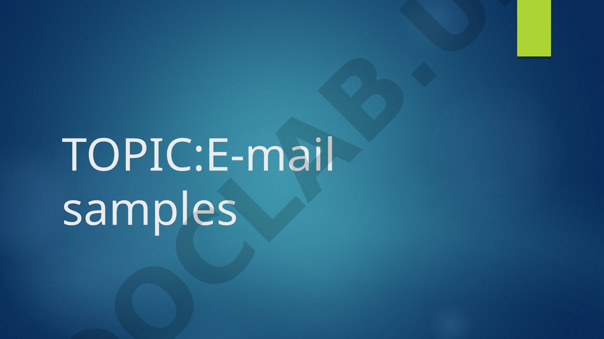 E-mail samples