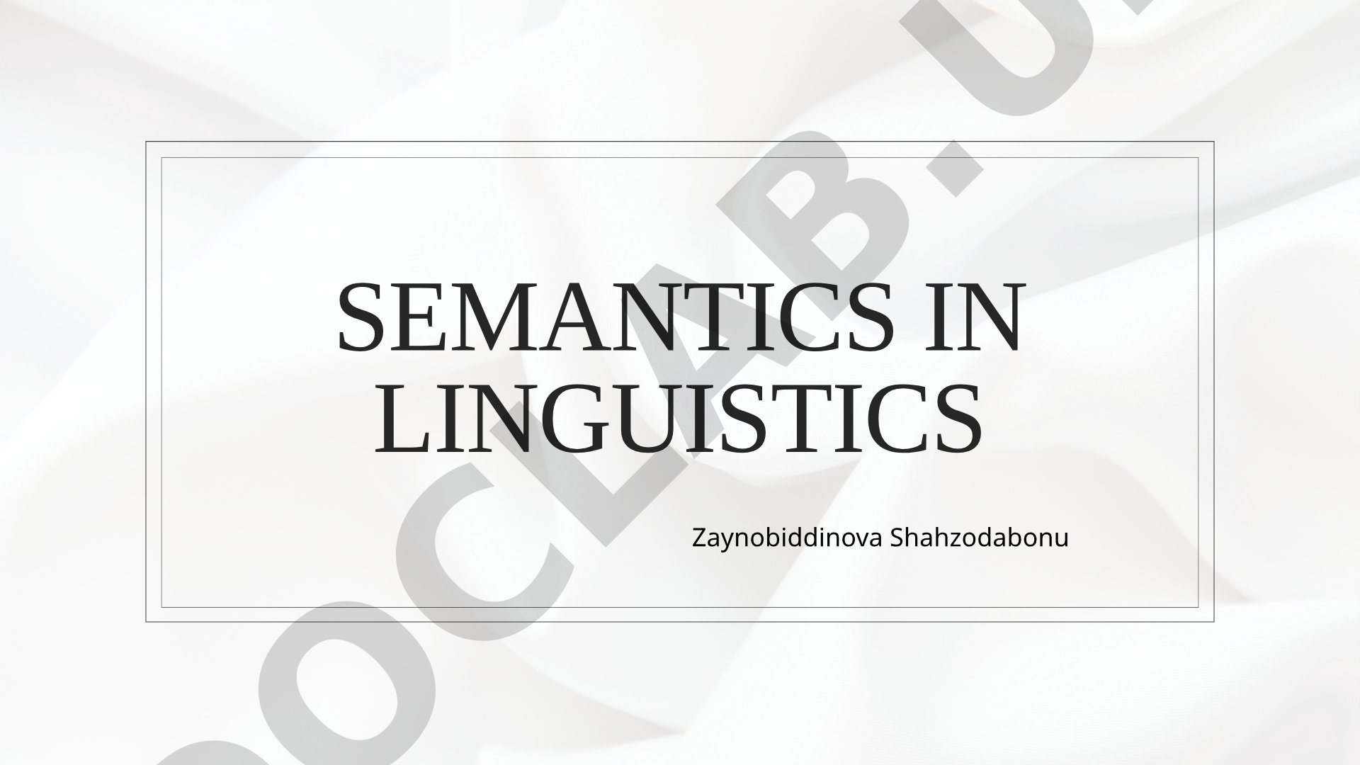 Slides on semantics: meaning types, lexical semantics, sense and reference, ambiguity