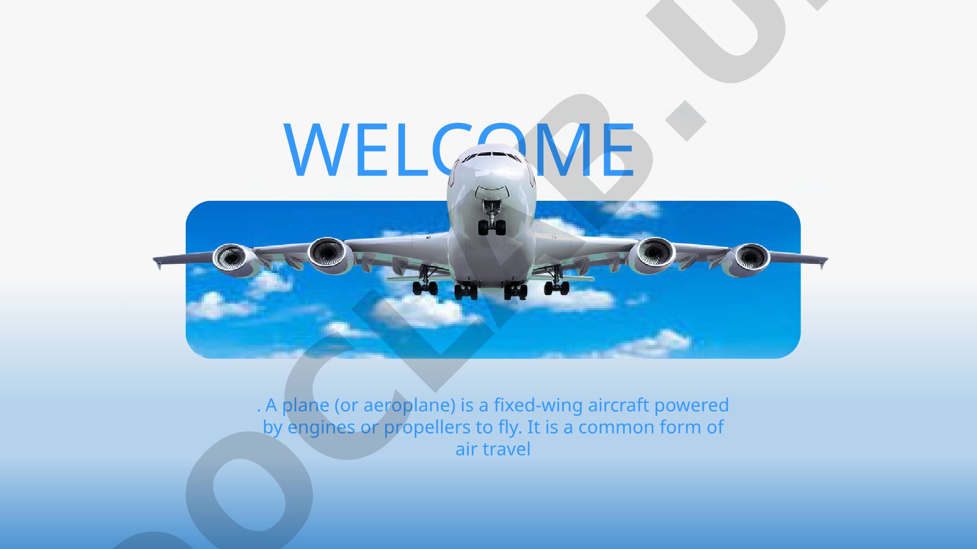 Welcome Aviation Samolyot turlari