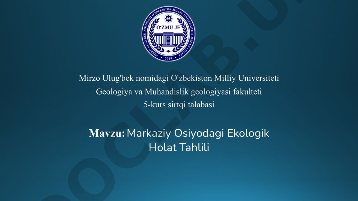 Markaziy Osiyodagi Ekologik Holat Tahlili