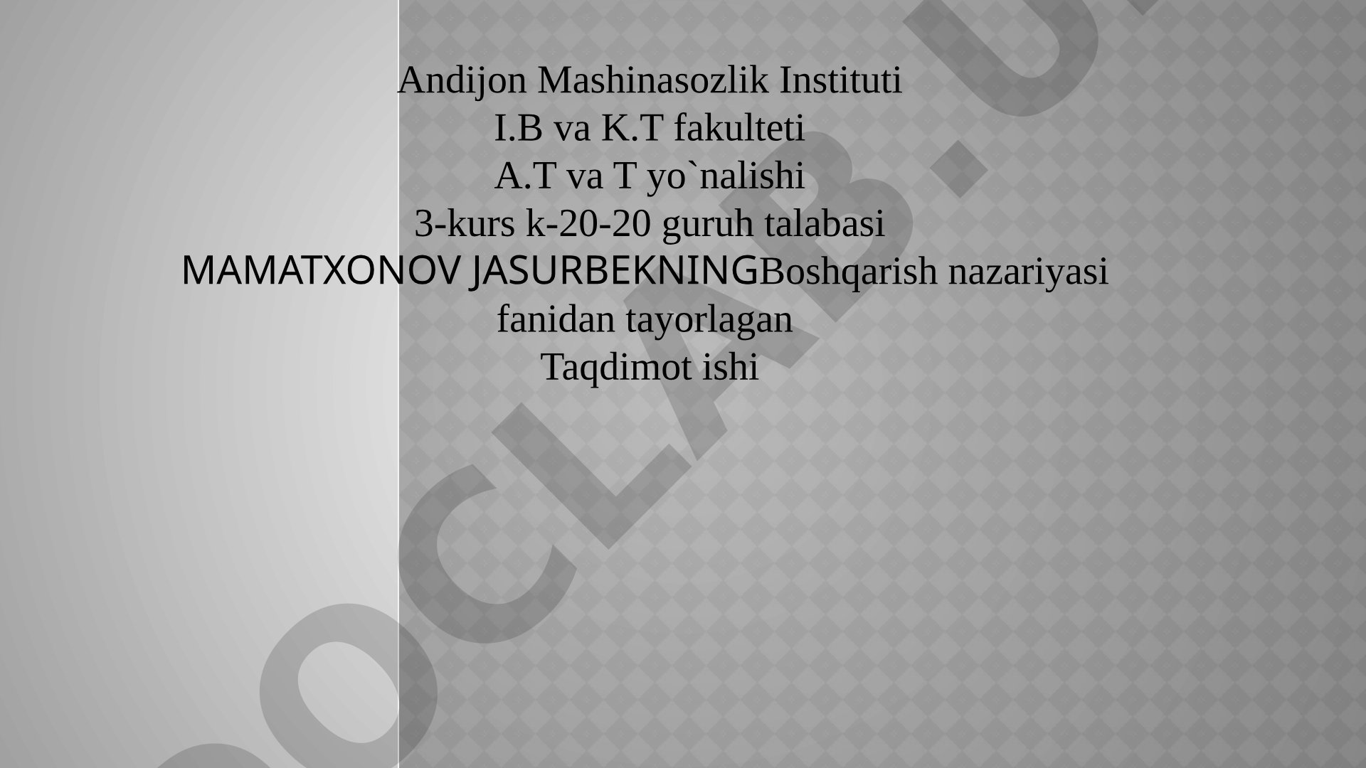 Strategik loyihalarni boshqarish: asosiy tushunchalar va kontseptual asoslar