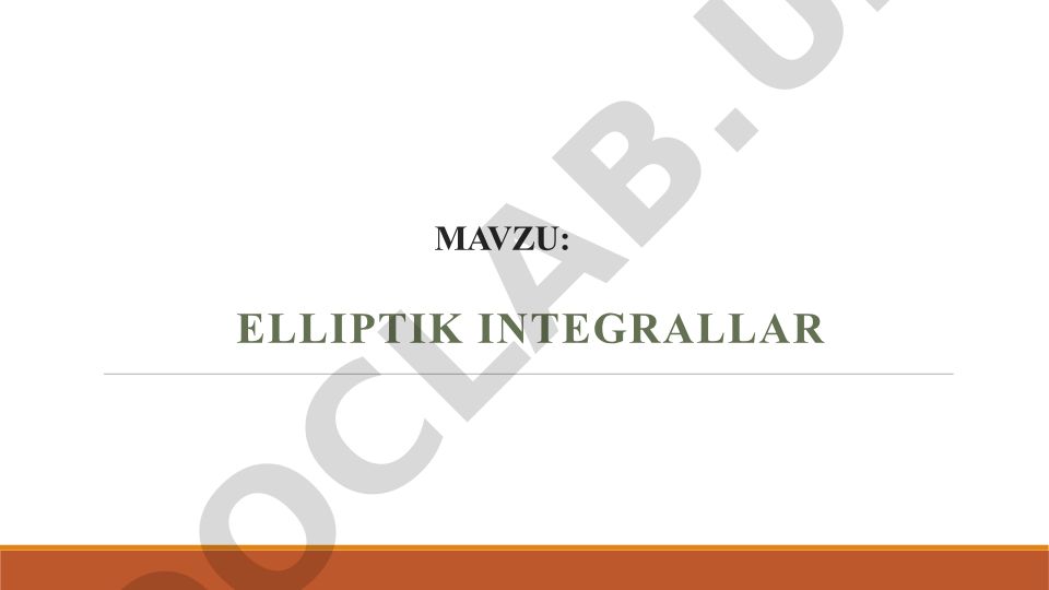 Elliptik integrallar