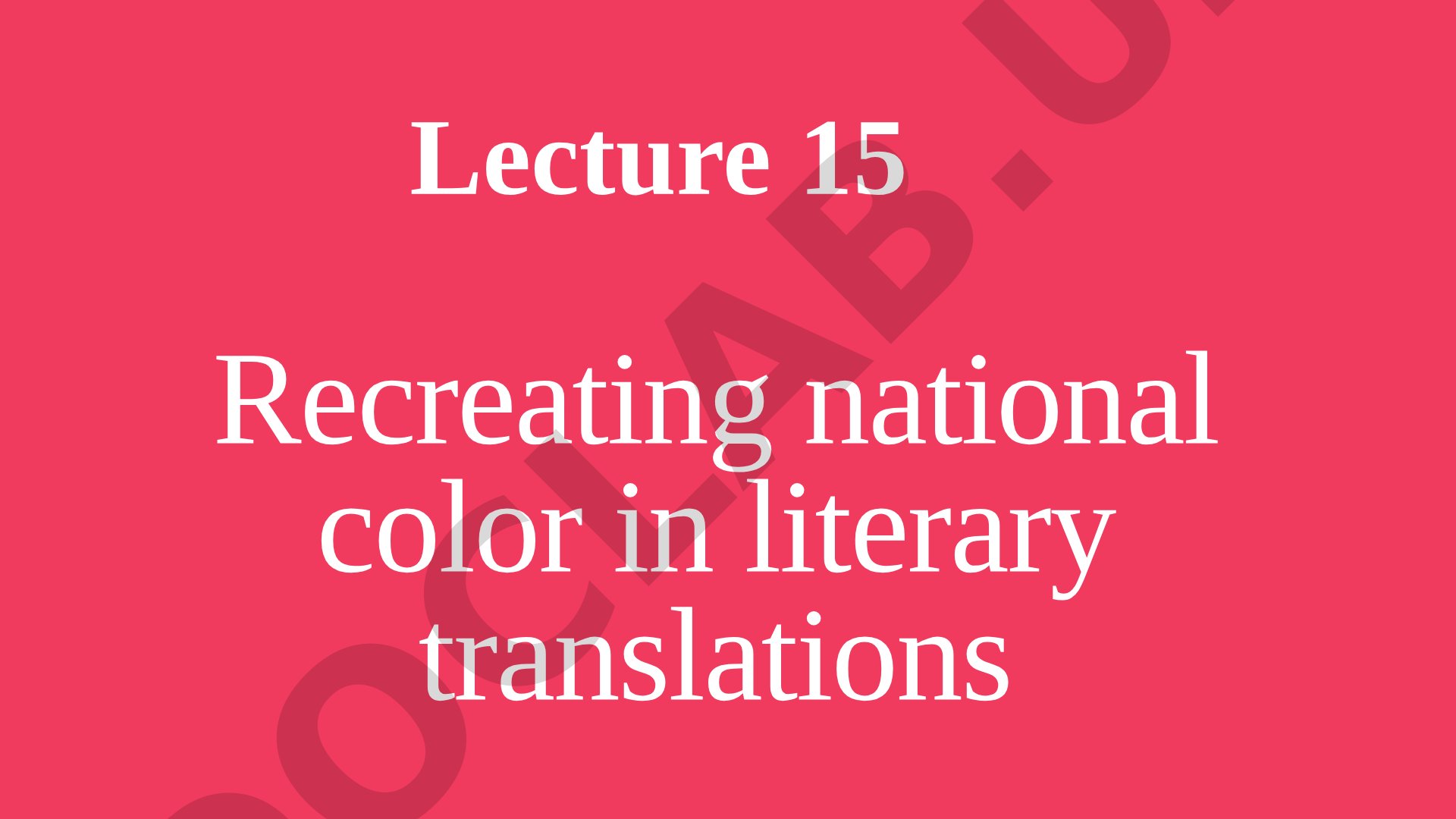 Recreating national color in literary translations