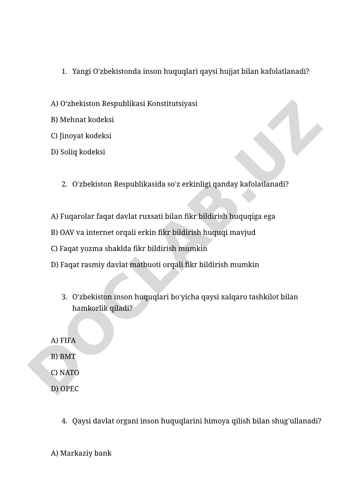 Yangi Oʻzbekistonda inson huquqlari kafolatlari
