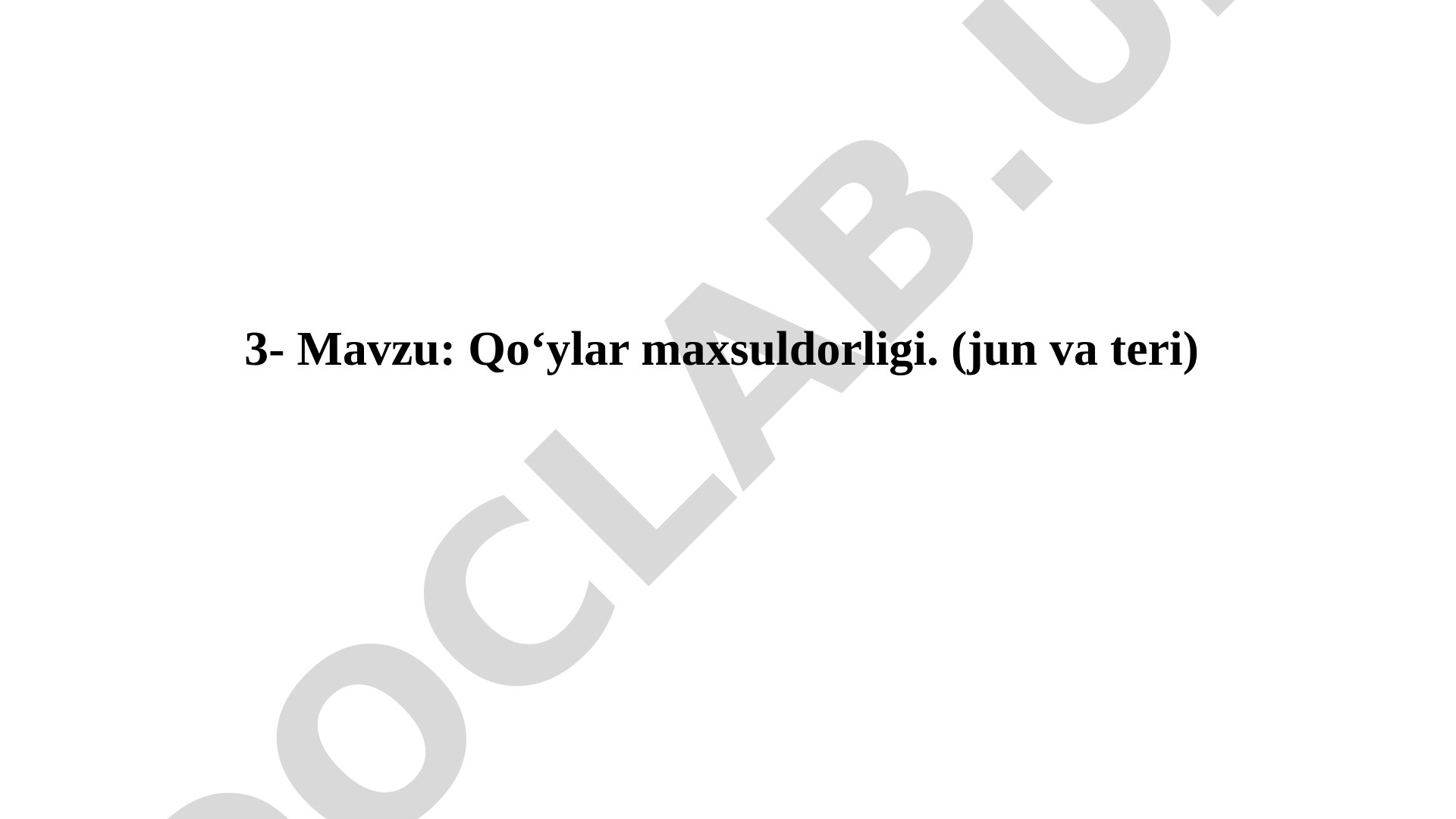 Qo‘ylar maxsuldorligi (jun va teri)