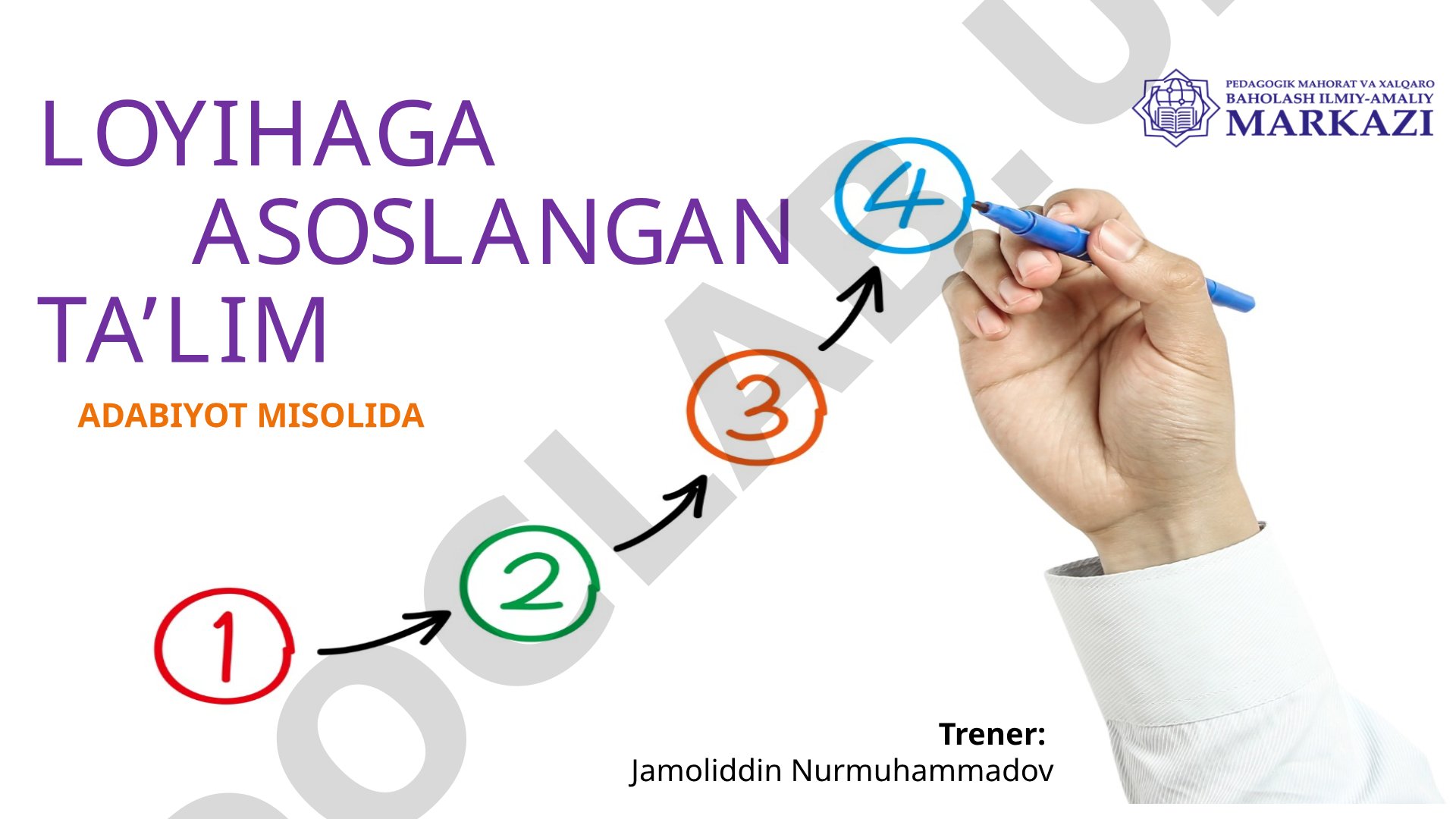 Loyihaga asoslangan ta’lim adabiyot misolida